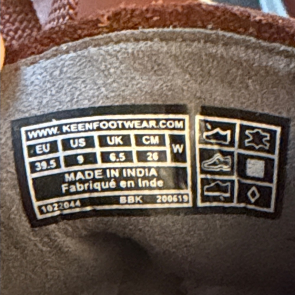 Keen Lorelai Cognac Brown Leather Casual Lace-Up Womens 9 Sneakers Outdoors - Picture 8 of 9